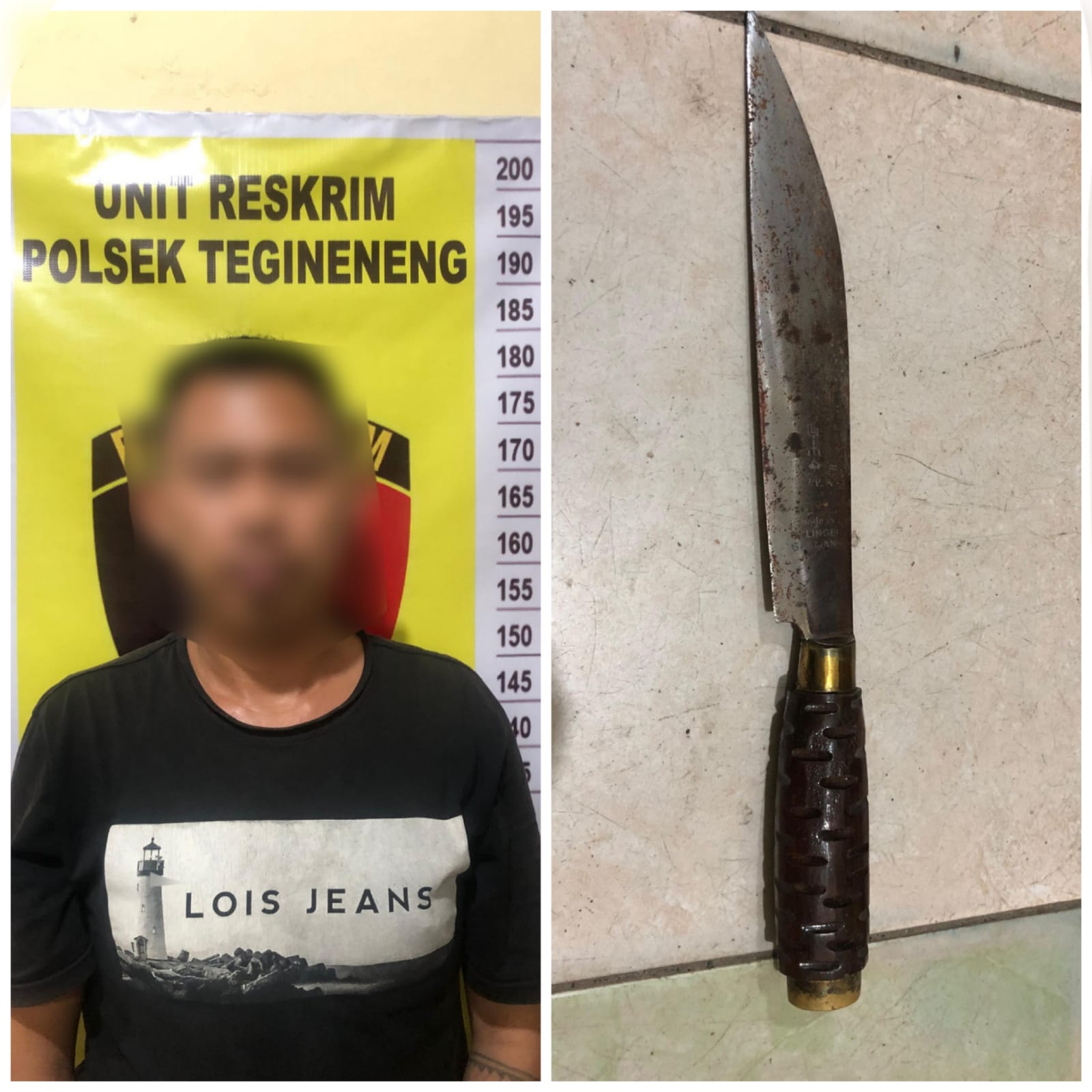 TIM TEKAB 308 POLRES PESAWARAN BERSAMA U RESKRIM POLSEK TEGINENENG RINGKUS PRIA PENGANGGURAN (nakhus) USAI TUSUK KARYAWAN SWASTA HINGGA MENINGGAL